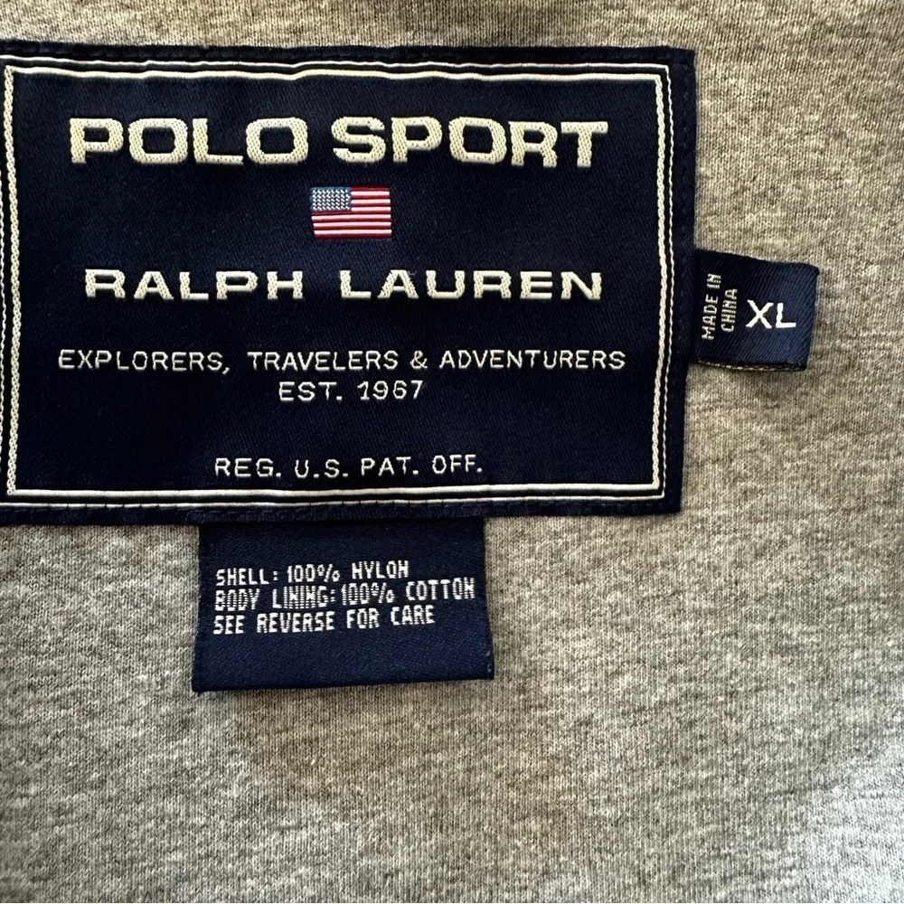 VTG 90’s Polo Sport Ralph Lauren Zip Ip Jacket Beige Men’s Sz XL Lined Rain Coat